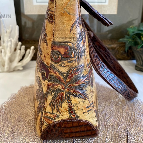 🌴1st Edition🌴CHOCOLATE COPA CABANA ISABELLE BRAHMIN +TORY BURCH BANANAS TASSEL - Picture 11 of 14